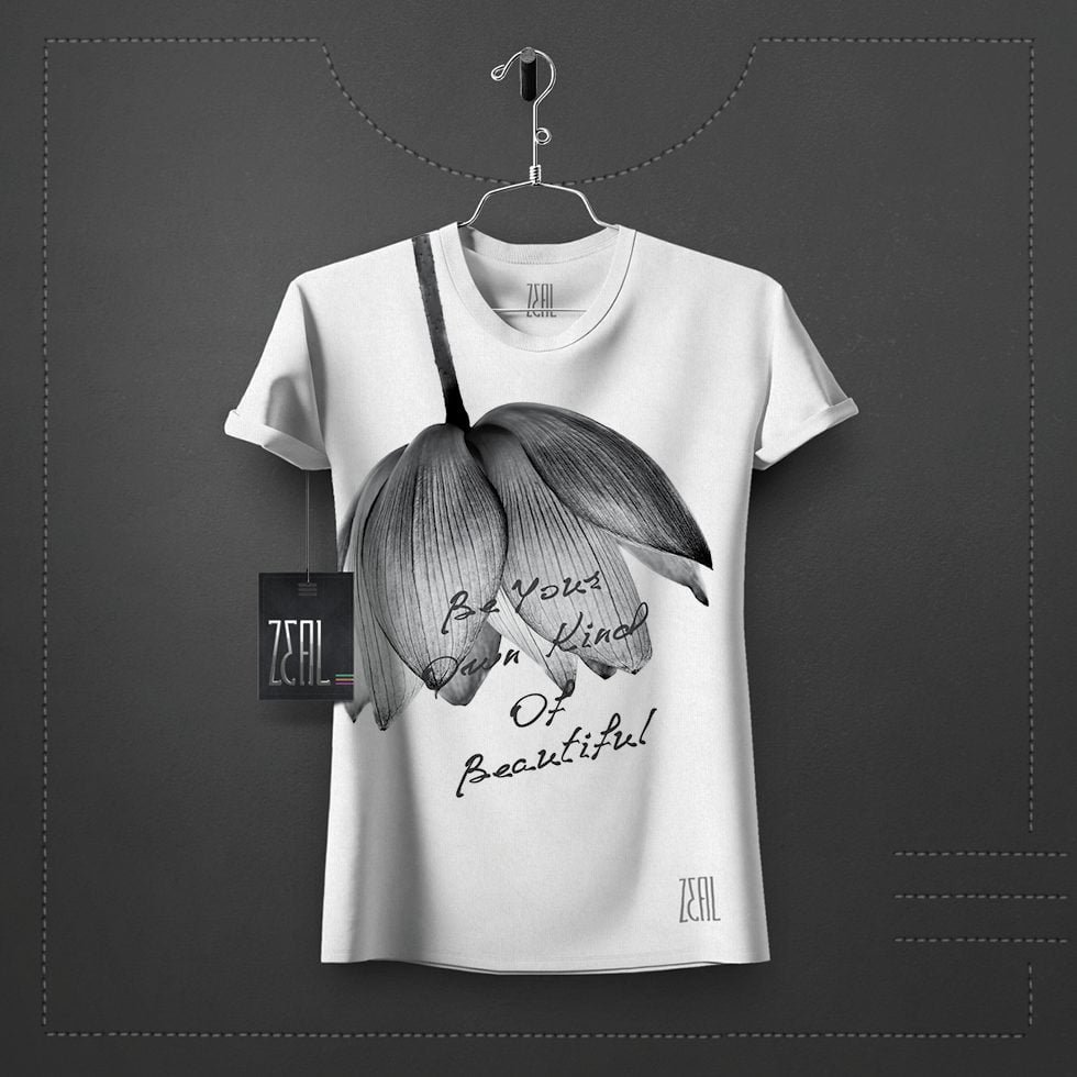 Flower Women V-neck Round neck T-shirt Flower Women V-neck Round neck T-shirt