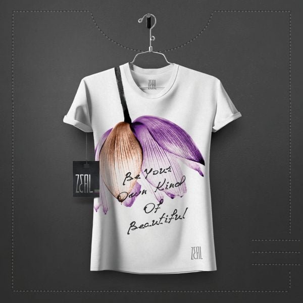 Flower Women V-neck Round neck T-shirt