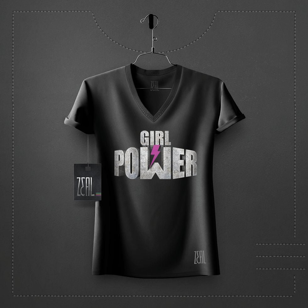 Girl Power Women V-neck Round neck T-shirt Girl Power Women V-neck Round neck T-shirt