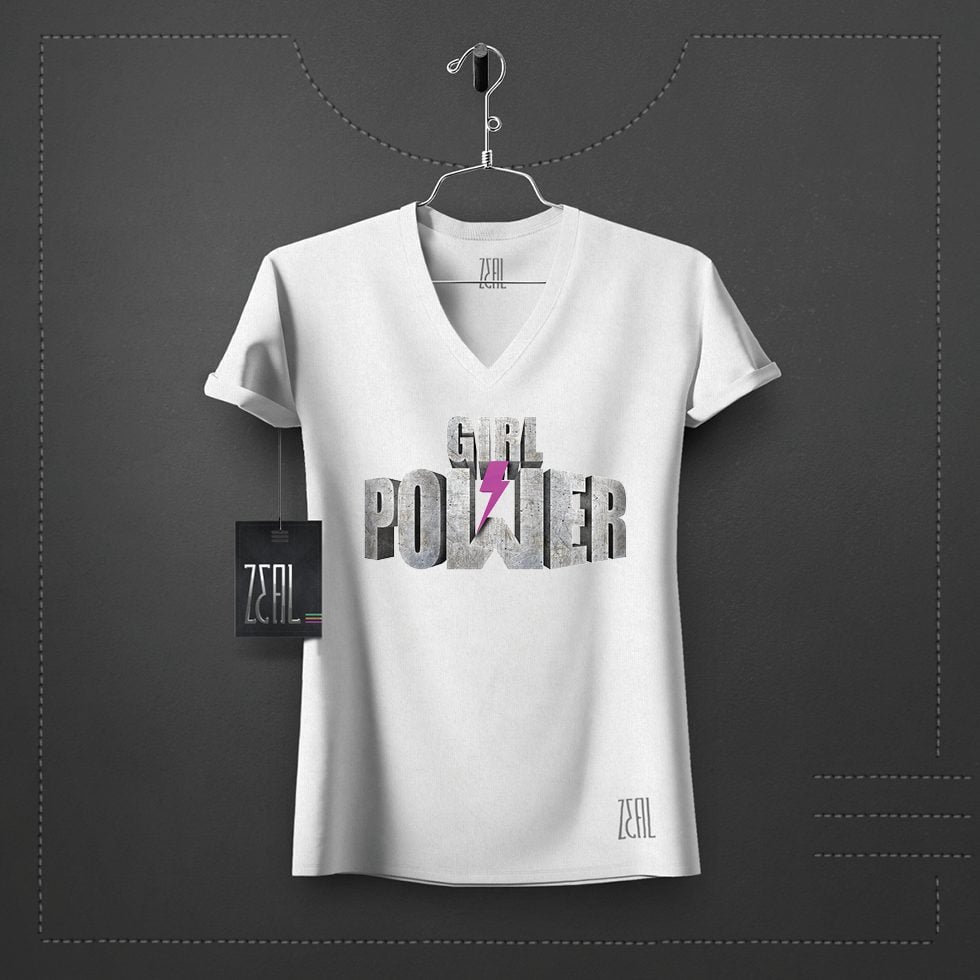 Girl Power Women V-neck Round neck T-shirt Girl Power Women V-neck Round neck T-shirt