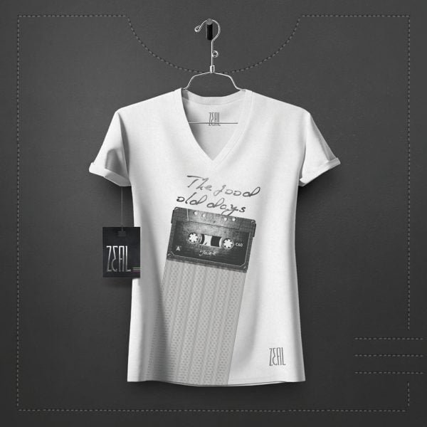 Music vintage Women V-neck Round neck T-shirt