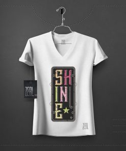 Shine Women V-neck Round neck T-shirt