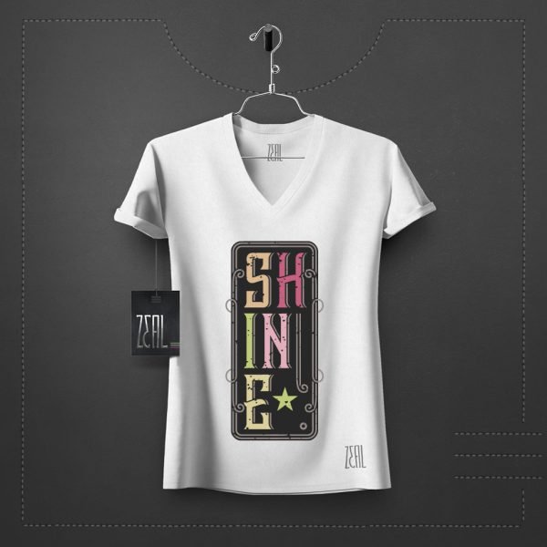 Shine Women V-neck Round neck T-shirt