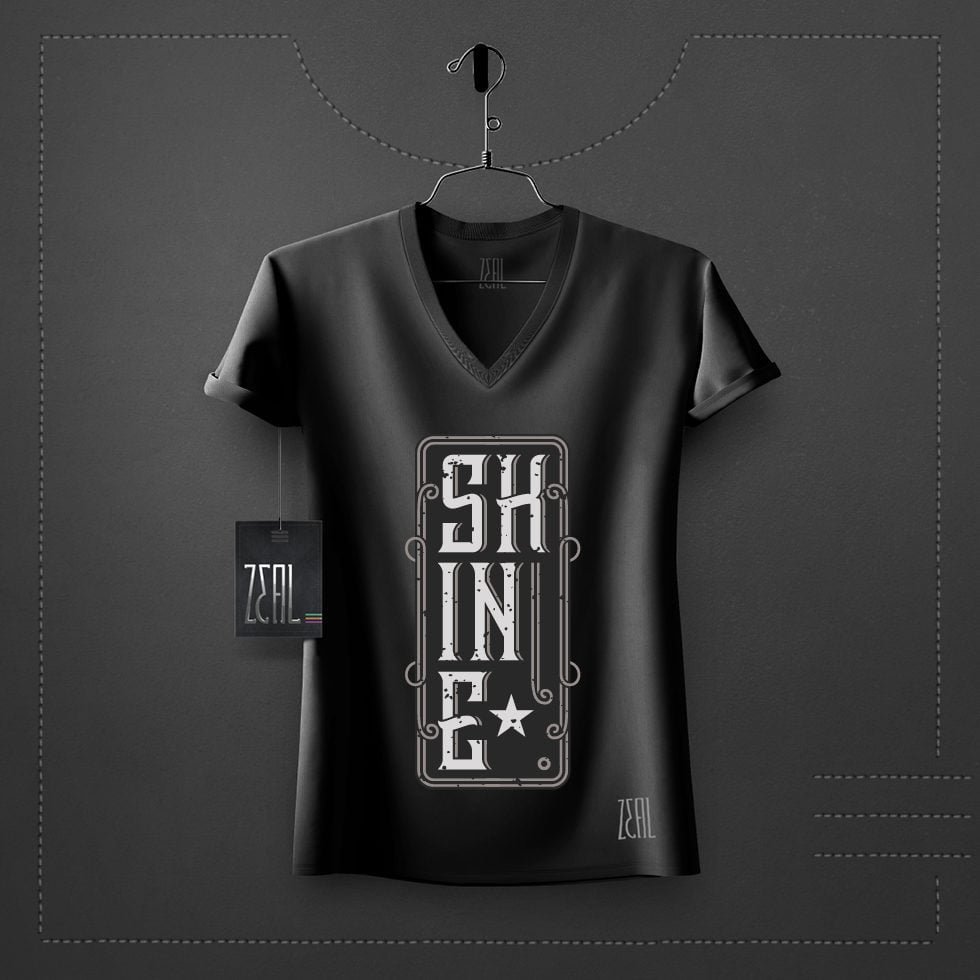 Shine Women V-neck Round neck T-shirt Shine Women V-neck Round neck T-shirt