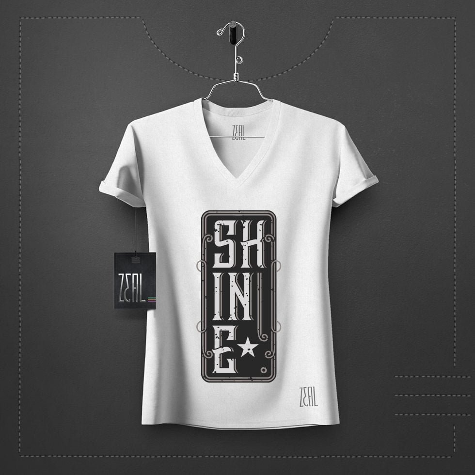Shine Women V-neck Round neck T-shirt Shine Women V-neck Round neck T-shirt