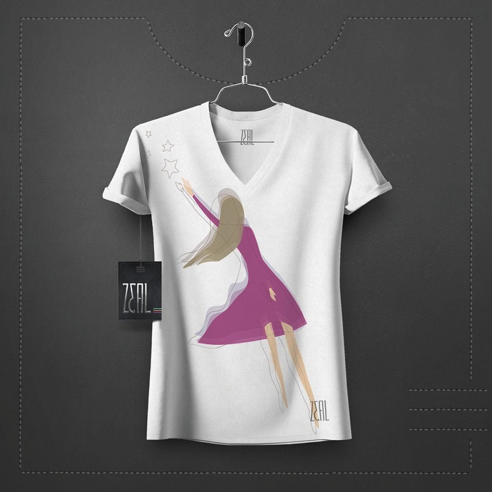 Touch the star vintage Women V-neck Round neck T-shirt Touch the star vintage Women V-neck Round neck T-shirt