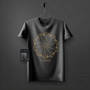 Calligraphy V-neck Round neck T-shirt